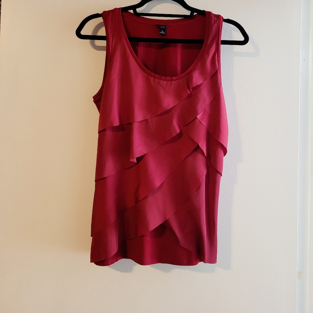 MINT!! Ann Taylor Red Ruffle Tank